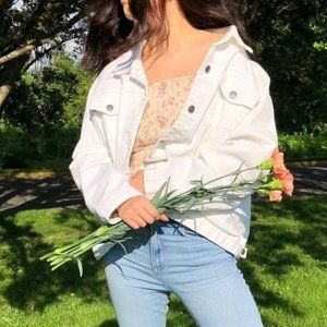 oversized white denim jacket